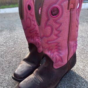 Pink and Brown Western Cowboy Boots